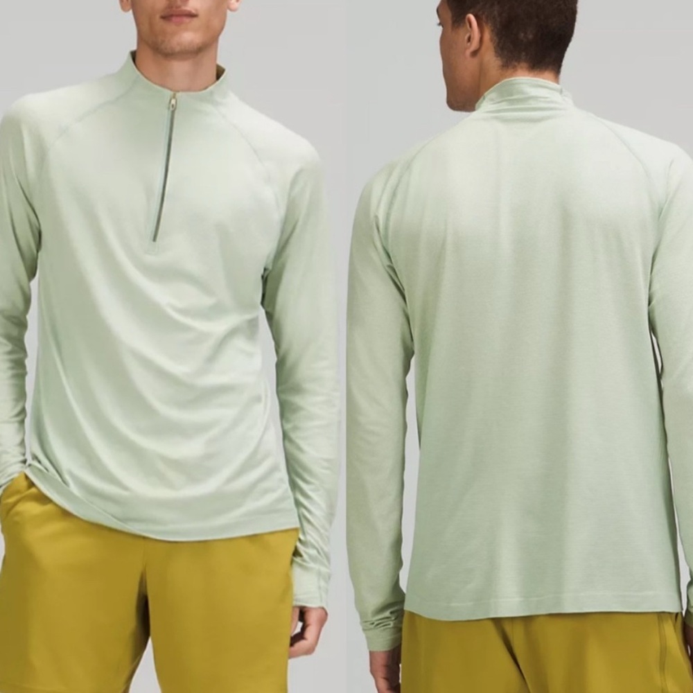 Lululemon Metal Vent Tech Half-Zip 2.0 - White Opal/Silver Blue Large